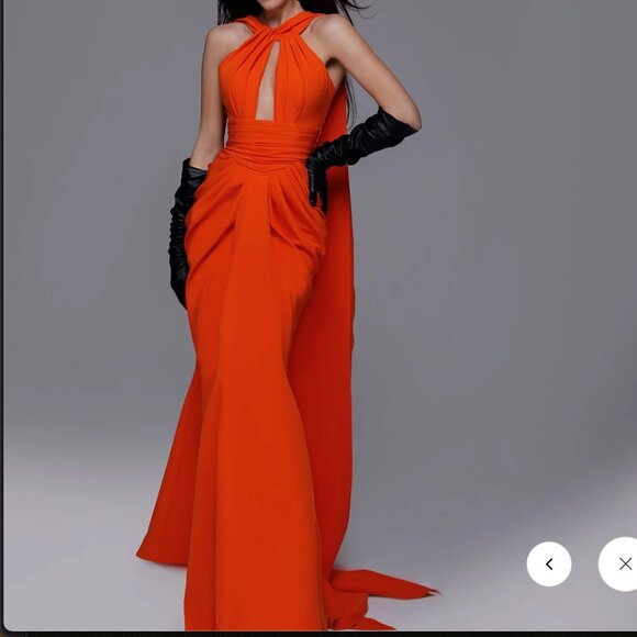 NWT! Fouad Sarkis 2751 Black Grecian Evening gown prom dress formal size 8 - Picture 2 of 3